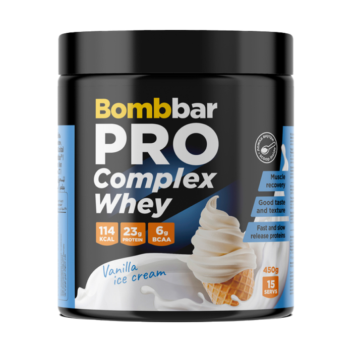 Протеиновый комплекс &quot;Ванильное мороженое&quot;, Pro Complex Whey, Vanilla ice cream, Bombbar, 450 г