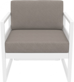 Кресло пластиковое с подушками Siesta Contract Mykonos, белый, светло-коричневый