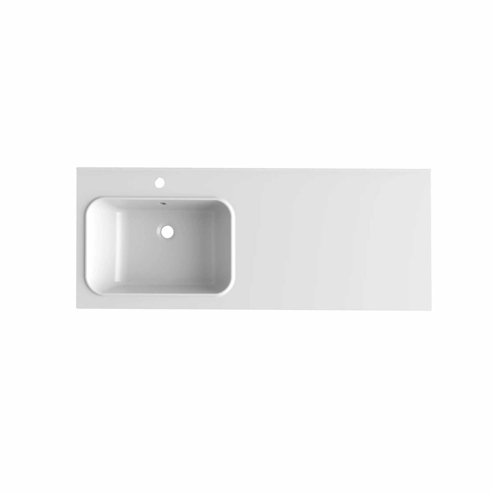 Раковина накладная"БИЛЛ-120*48" ш*г левый (выпуск, перелив, крепление, кронштейн) (MIXLINE)