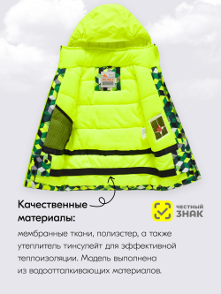 Горнолыжный костюм зимний для мальчика салатового цвета 9425Sl