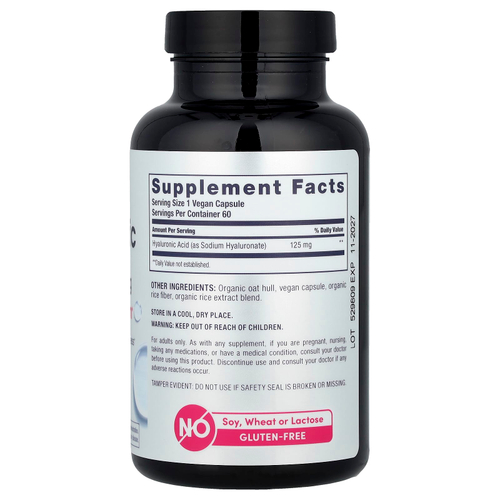 NeoCell, Гиалуроновая кислота, 125 мг, 60 веганских капсул