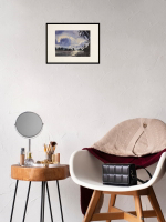 Картина авторская акварельная в паспарту 21*30 см на стену для интерьера "В окружении пальм"