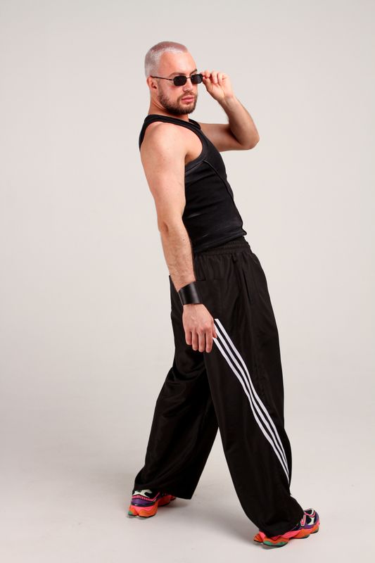 Брюки с лампасами crystal мужские