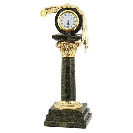 Часы "Капитель" камень змеевик 100х100х260 мм 1000 гр. R113100