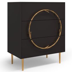 Комод Арт Колор matte Стайл Голд с 3 ящиками Терпкий коричневый матовый