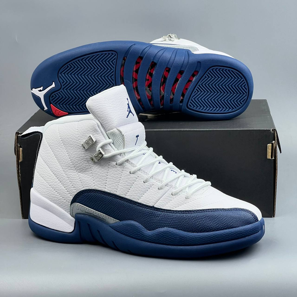 Кроссовки Nike Jordan 12 #481 (бел.-син.)