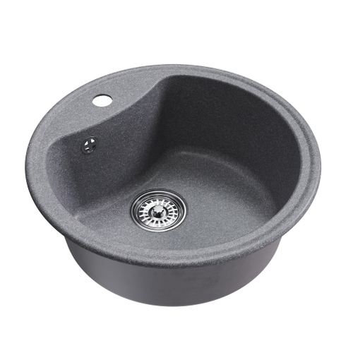 Мойкa ML-GM09 КОМФОРТ круглая, графит (342), 510 мм (глуб. чаши 190)