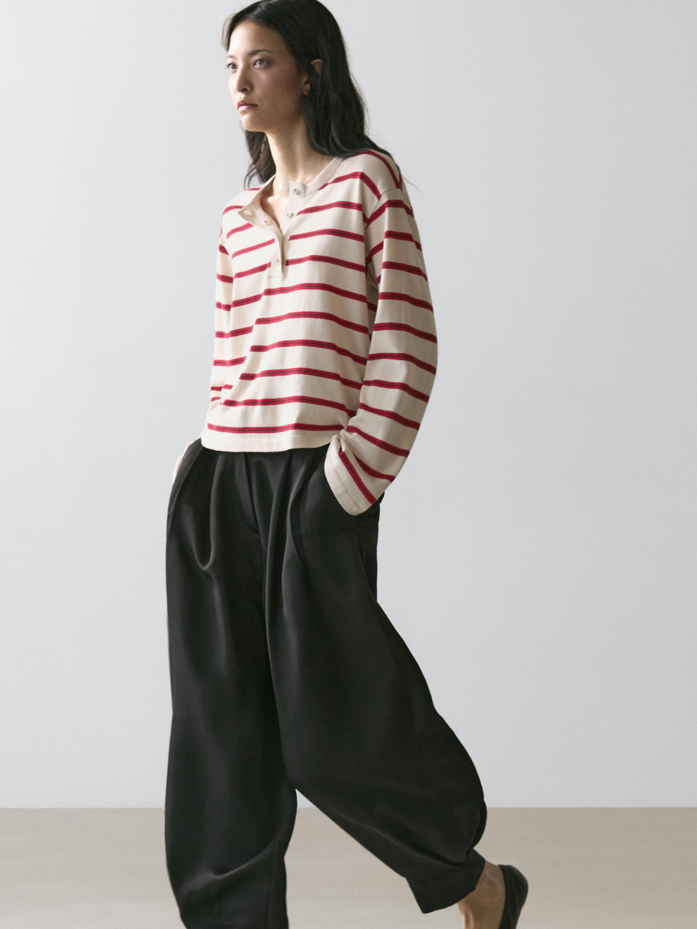 Massimo Dutti Свитер из 100% хлопка, красный