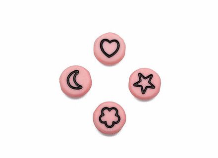 Бусины пластиковые круглые, цвет розовый