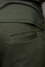 Спорт-брюки Варгградъ мужские хаки жёлтые «Солнце за нас-2» без начёса