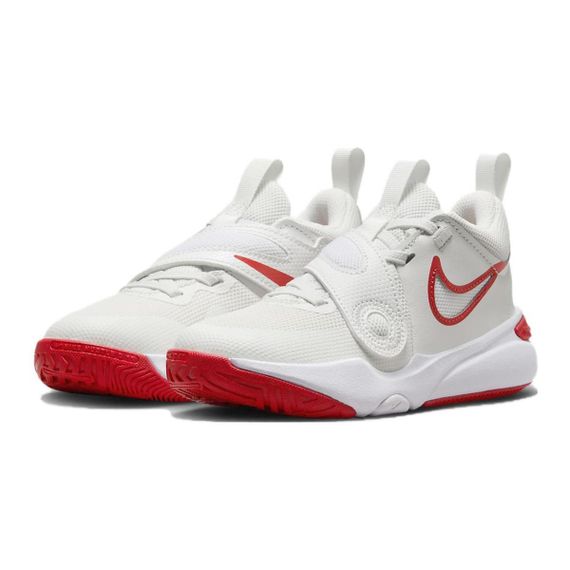 NIKE Team Hustle D 11 Детские баскетбольные кроссовки Низкие Белые и красные Kids