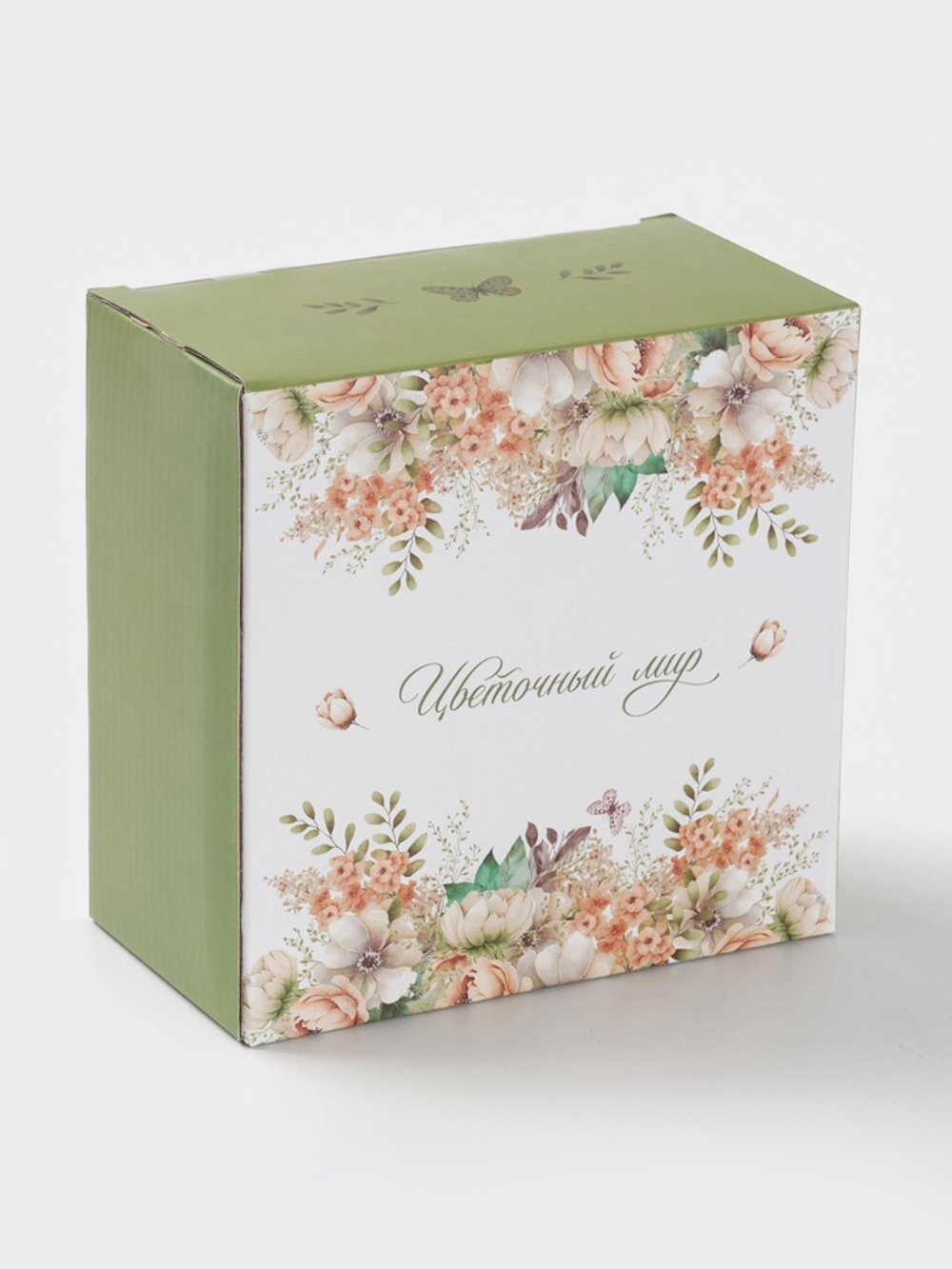 Чайная пара Доляна «Цветы», 2 предмета: чашка, 250 мл, блюдце d=15 см, фарфор, белая