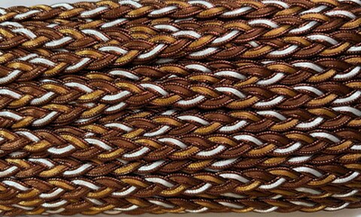 Лента декоративная люрекс косичка, ш. 1,2 см, коричневый