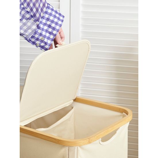 Корзина для белья с двумя отделениями neat twin, 53,5х33х53 см, молочная