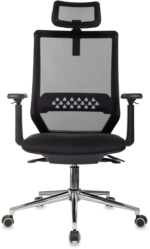 Кресло руководителя Бюрократ MC-612N-H черный TW-01 Neo Black сетка/ткань с подголов. крестов. металл хром