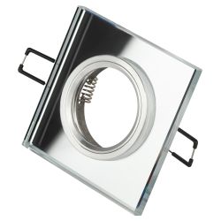Светильник встраиваемый декоративный ЭРА DK8 CH/WH под лампу MR16 GU5.3 квадратный зеркальный/хром