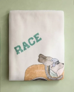 ZARA HOME ДЕТСКИЙ ПЛЕД С ПРИНТОМ "СОБАКА", РАЗНОЦВЕТНЫЙ