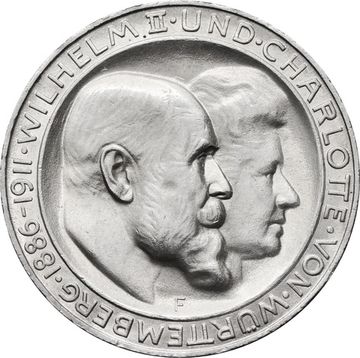 3 марки 1911 Германская империя «25 лет свадьбе Вильгельма II и Шарлотты», Вюртемберг