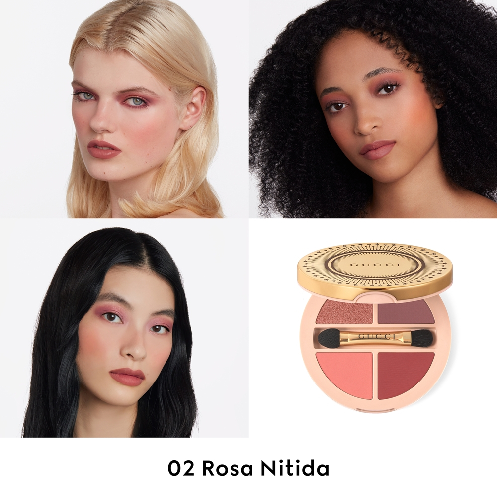 Gucci Gucci Beauty Palette de Beaute Quatuor - Палетка косметики: многофункциональный продукт для макияжа глаз, губ и лица оттенок 02 Rosa Nitida, 6 g