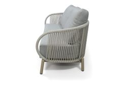 "Прато" диван двухместный из искусственного ротанга, цвет светло-серый, каркас под дерево (холодно-бежевый)