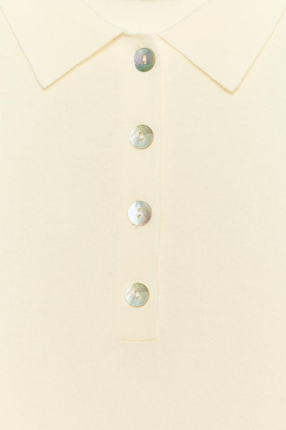 ZARA ТРИКОТАЖНОЕ ПОЛО С РУКАВАМИ ТРИ ЧЕТВЕРТИ, ЭКРЮ