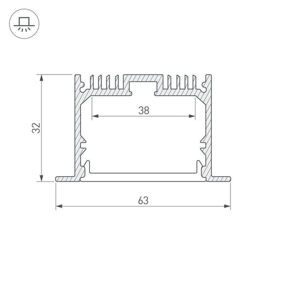Профиль Arlight SL-LINIA62-F-2000 ANOD 019292