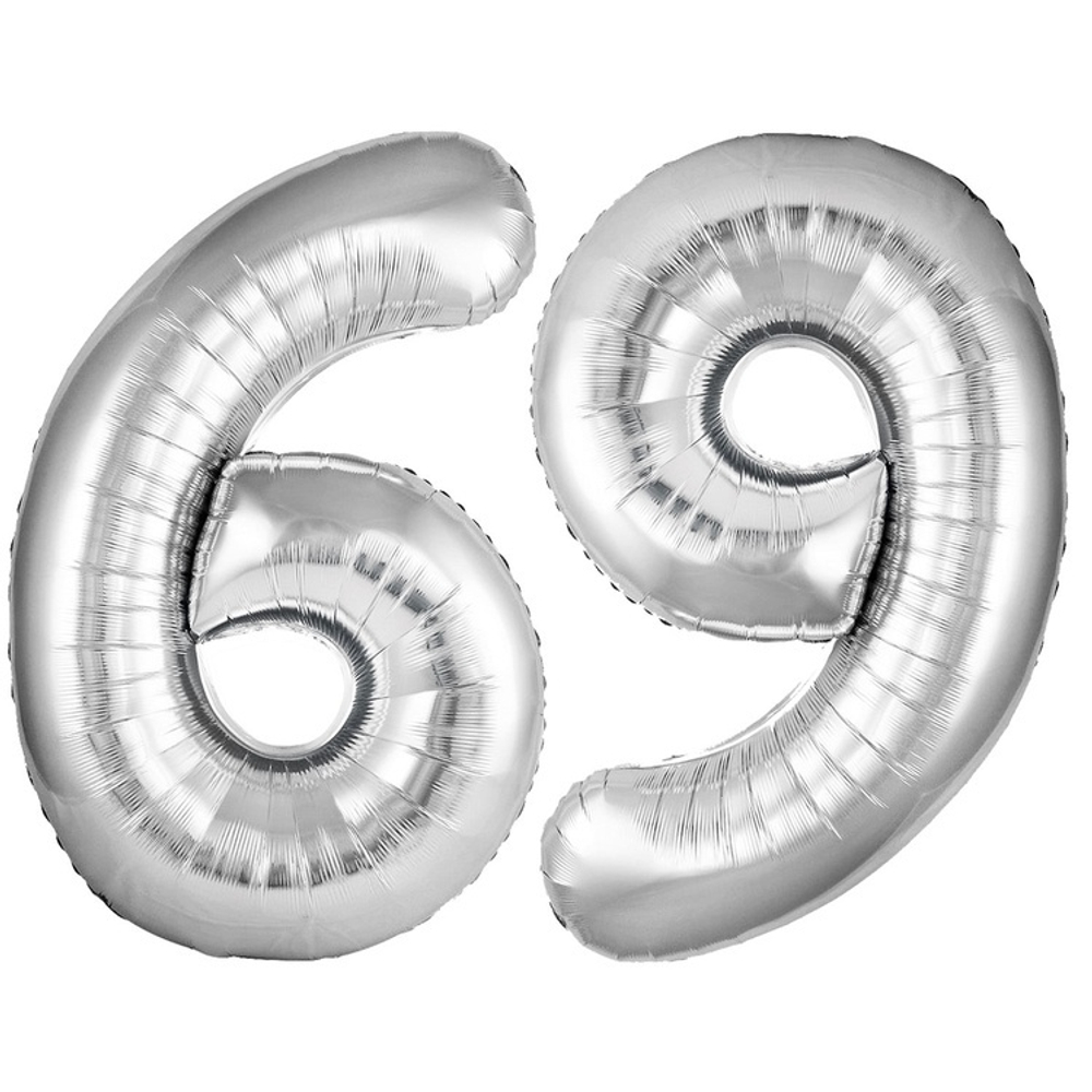 Шар ЦИФРА 6/9 SLIM Silver 40" 102 см