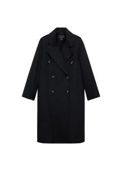 Объемное пальто из шерсти ручной работы