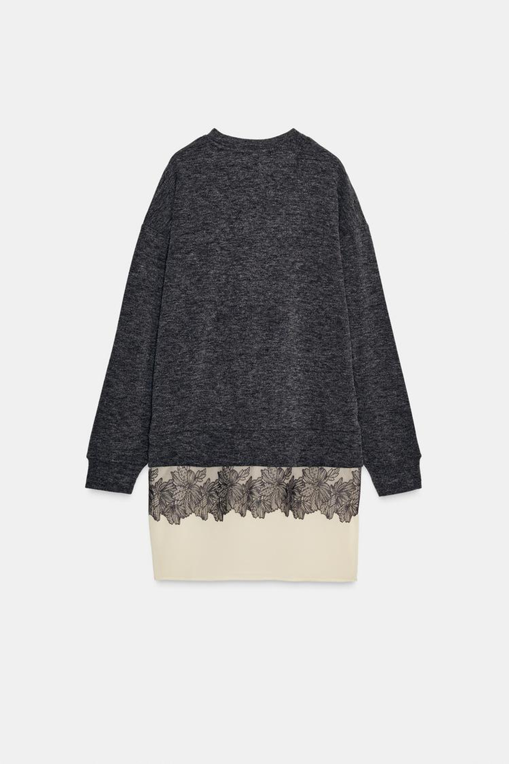 ZARA КОМБИНИРОВАННОЕ ПЛАТЬЕ С ЭФФЕКТОМ МЯГКОСТИ, СЕРЫЙ МЕЛАНЖ