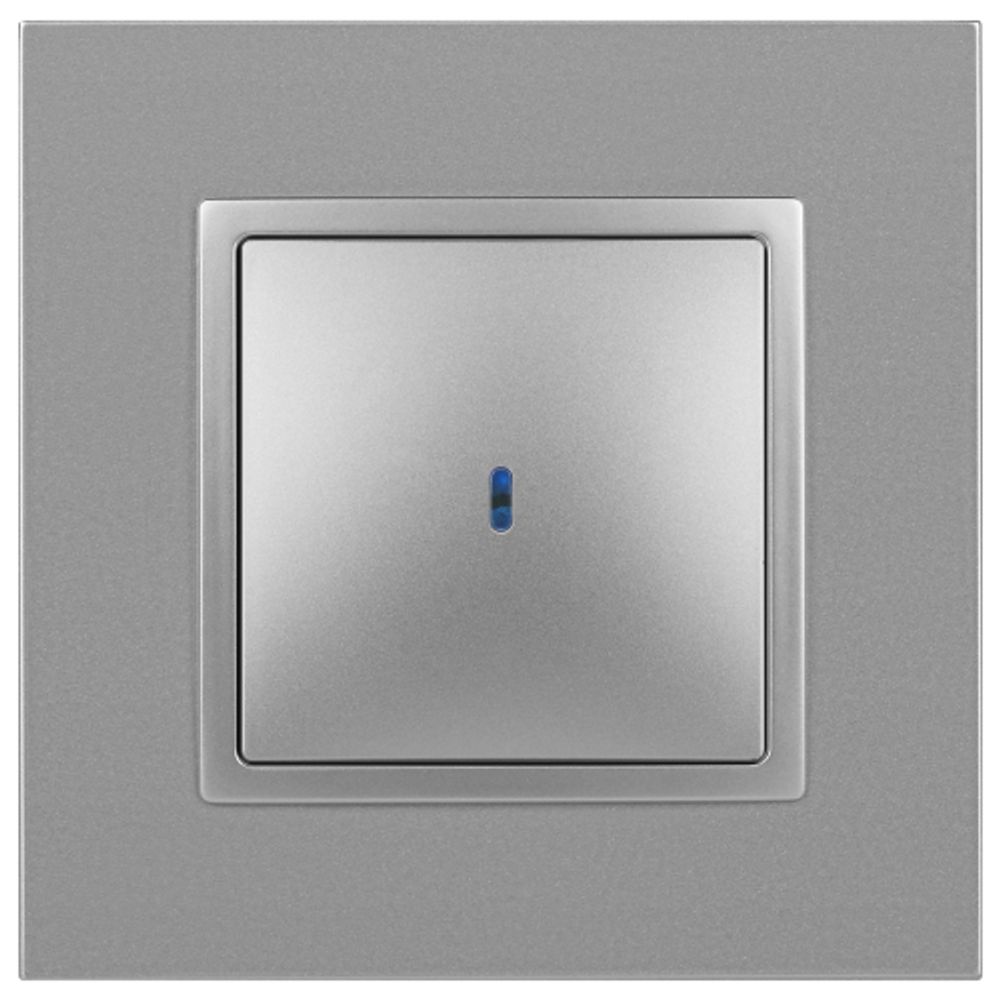Выключатель ЭРА Elegance 14-1102-03 с подсветкой 10АХ-250В IP20 алюминий | Эра Elegance