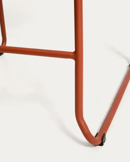 Полубарный стул Meli из терракотовой синели с металлическими ножками, 65 см