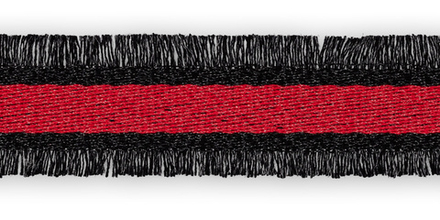 Тесьма "Gamma" с бахромой, 28 мм , №01 крас/черн.