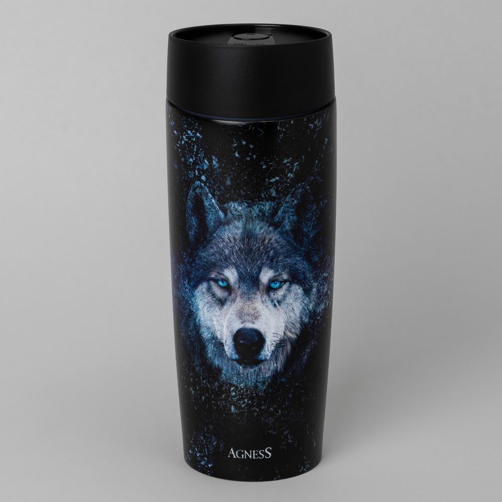ТЕРМОКРУЖКА AGNESS "ВОЛК" 360МЛ