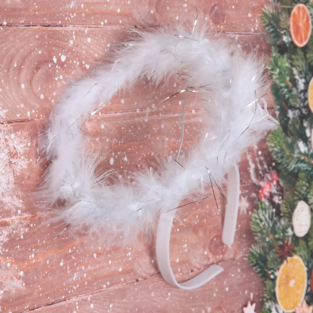 Ободок карнавальный «Нимб», белый