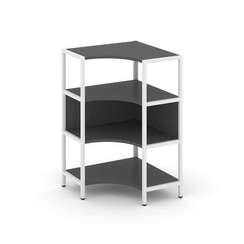 Shelf System Односекционный угловой стеллаж трехярусный SN.STMU-311 Антрацит/Металл Белый 810*810*12