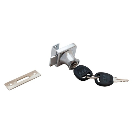 Мебельный замок для 1-й стеклянной двери с двумя ключами (макс толщ стекла 8мм)