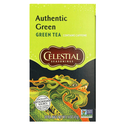 Celestial Seasonings, настоящий зеленый чай, 20 чайных пакетиков, 41 г (1,4 унции)