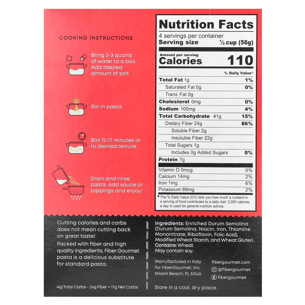 Fiber Gourmet, Светлый пенне, 227 г (8 унций)