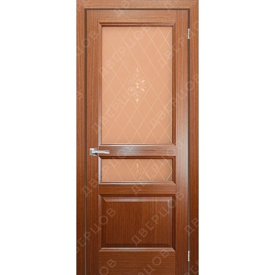 Фото двери шпон Готика орех со стеклом