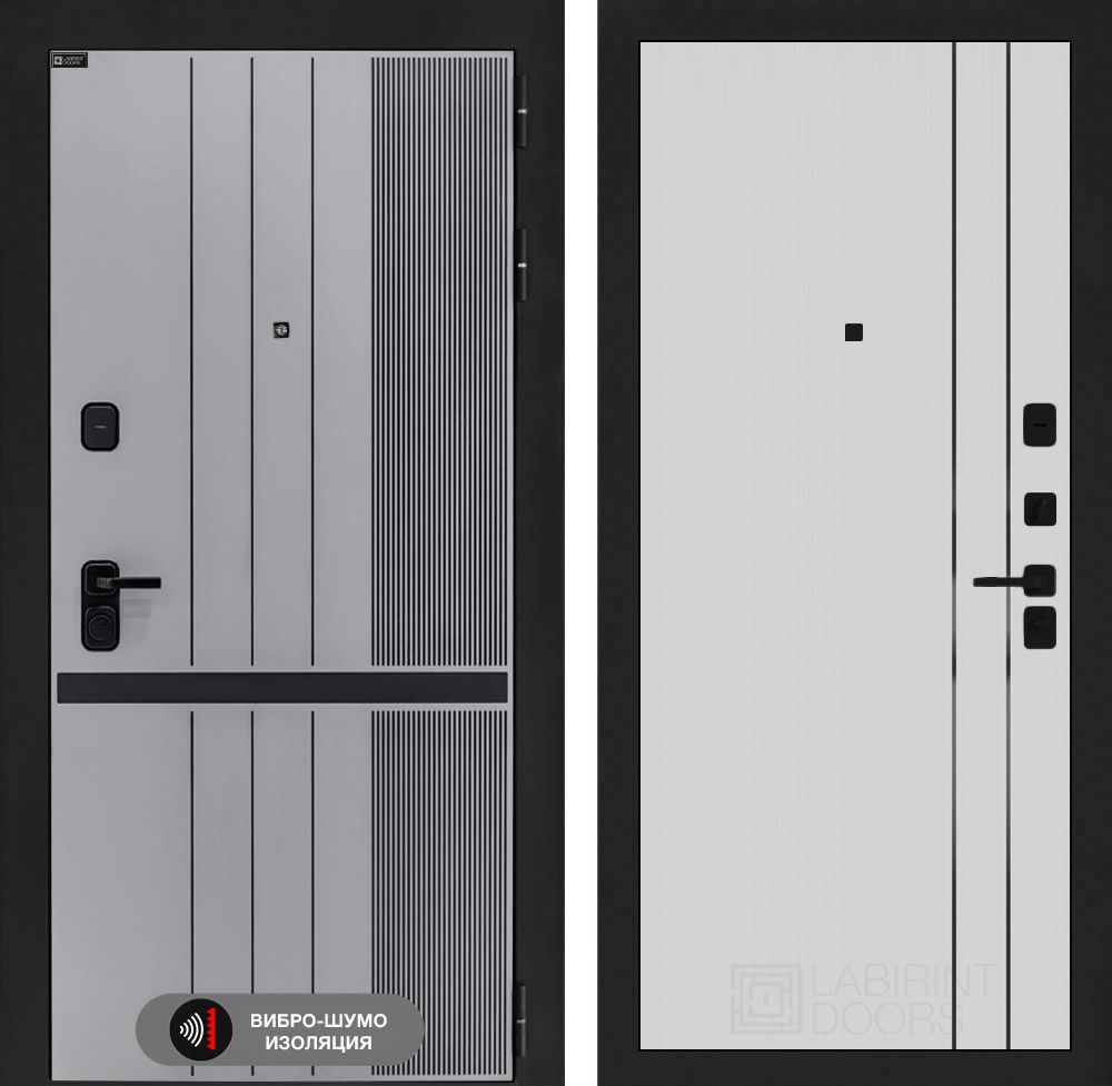 Входная дверь Лабиринт СКАЙЛАБ - 10 Белый софт рельеф