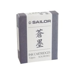 Картриджи пигментные Sailor для перьевых ручек Souboku сине-черные 12 шт (13-0604-144)