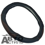 Оплетка на руль круглая Coolpart MAXIMAL (38*38) НАТУР КОЖА черный/шоколад HT114-BLCH