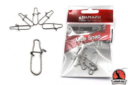 Карабин Namazu NICE SNAP, цв. BN, р. 000, test-4 кг (уп.10 шт)