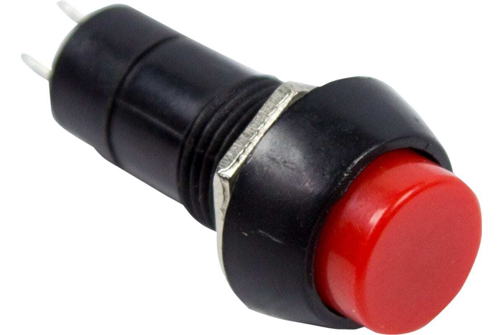 Выключатель-кнопка REXANT 250v 1 а (2с) off-(on) б/фикс красная (pbs-11в) 36-3040
