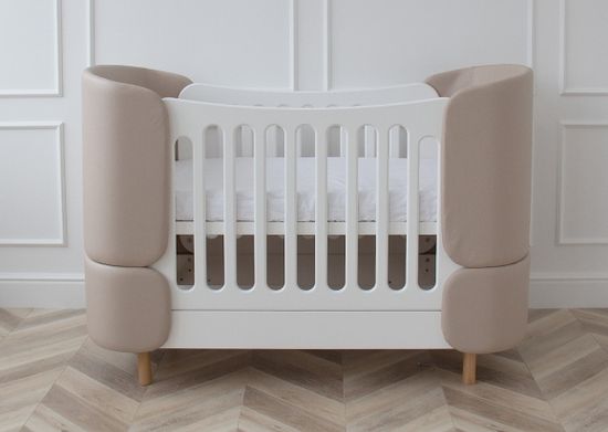 Кроватка-трансформер KIDI Soft (бежевый, экокожа)
