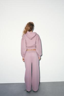 ZARA БРЮКИ ПРЯМОГО КРОЯ ИЗ МЯГКОЙ ТКАНИ, ЦВЕТ РОЗОВОГО МЕЛА