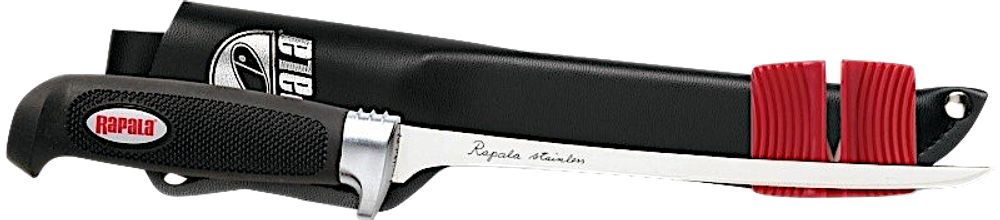 Нож Rapala BP707SH1 Филейный Soft Grip 707 (лезвие 19 см, чехол) -