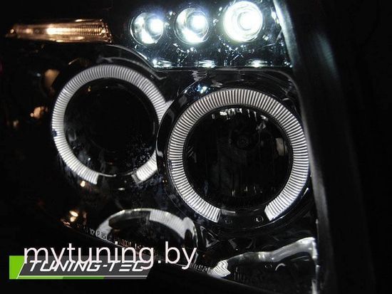 Передние фары Angel Eyes для Dodge Caliber (06-12) хромированные