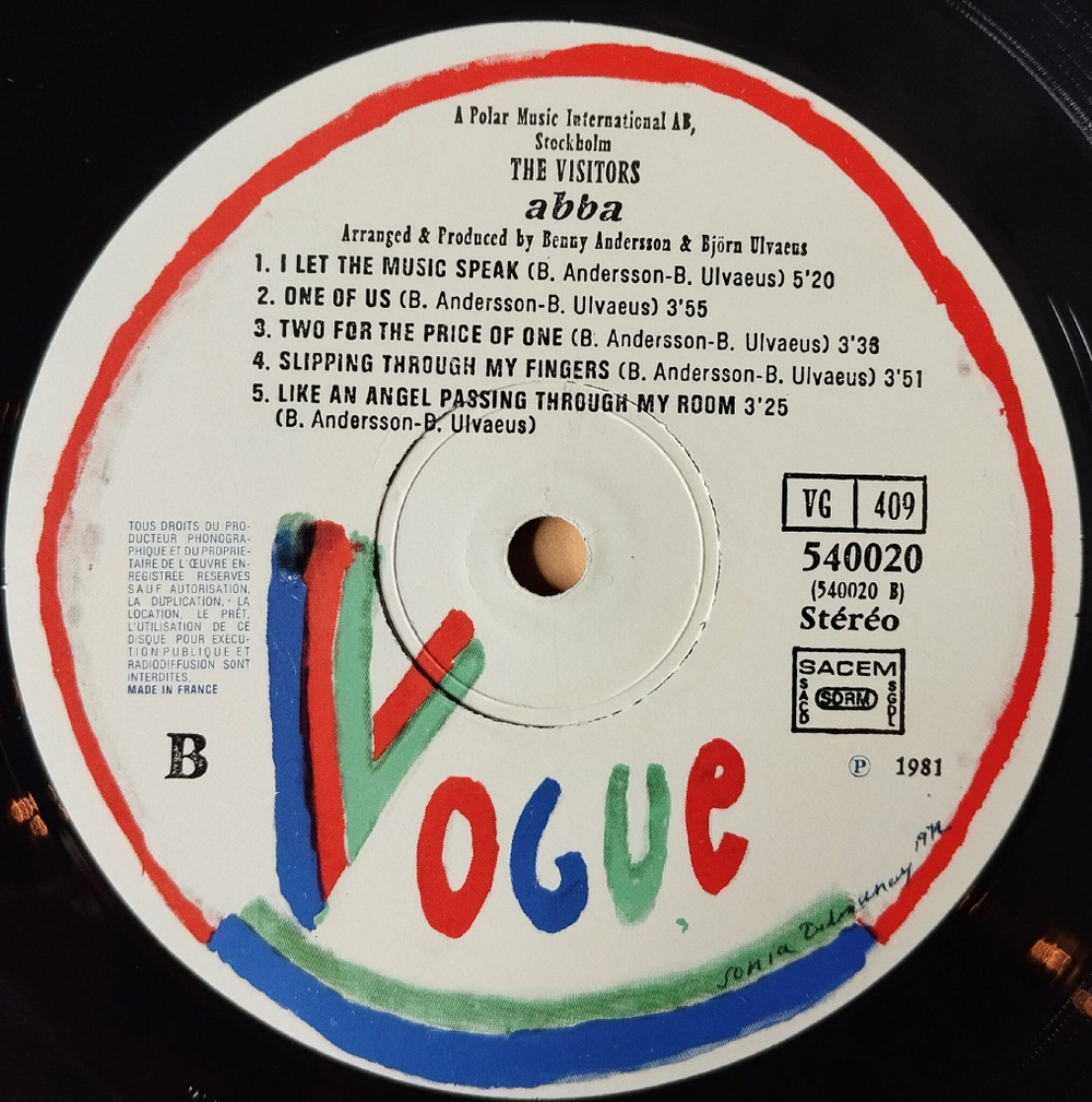 Винтажная виниловая пластинка LP АББА ABBA The Visitors (France 1981) Head Over Heels