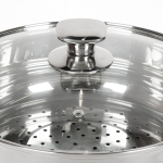 Мантоварка нерж, 26 см, 7 л, 4 секц, Daniks, крышка стекло, индукц, металл ручки, глянец, SD-S26-4